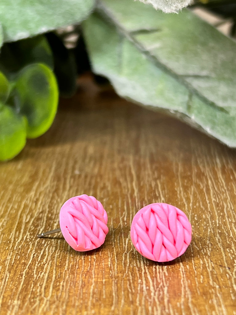 Knitted Studs Pastel