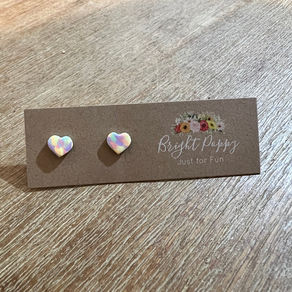 Marble Heart Studs