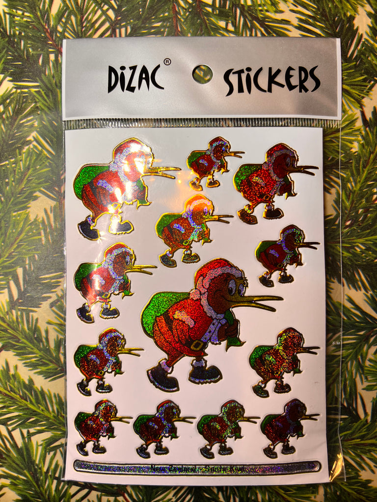Christmas Kiwi Stickers